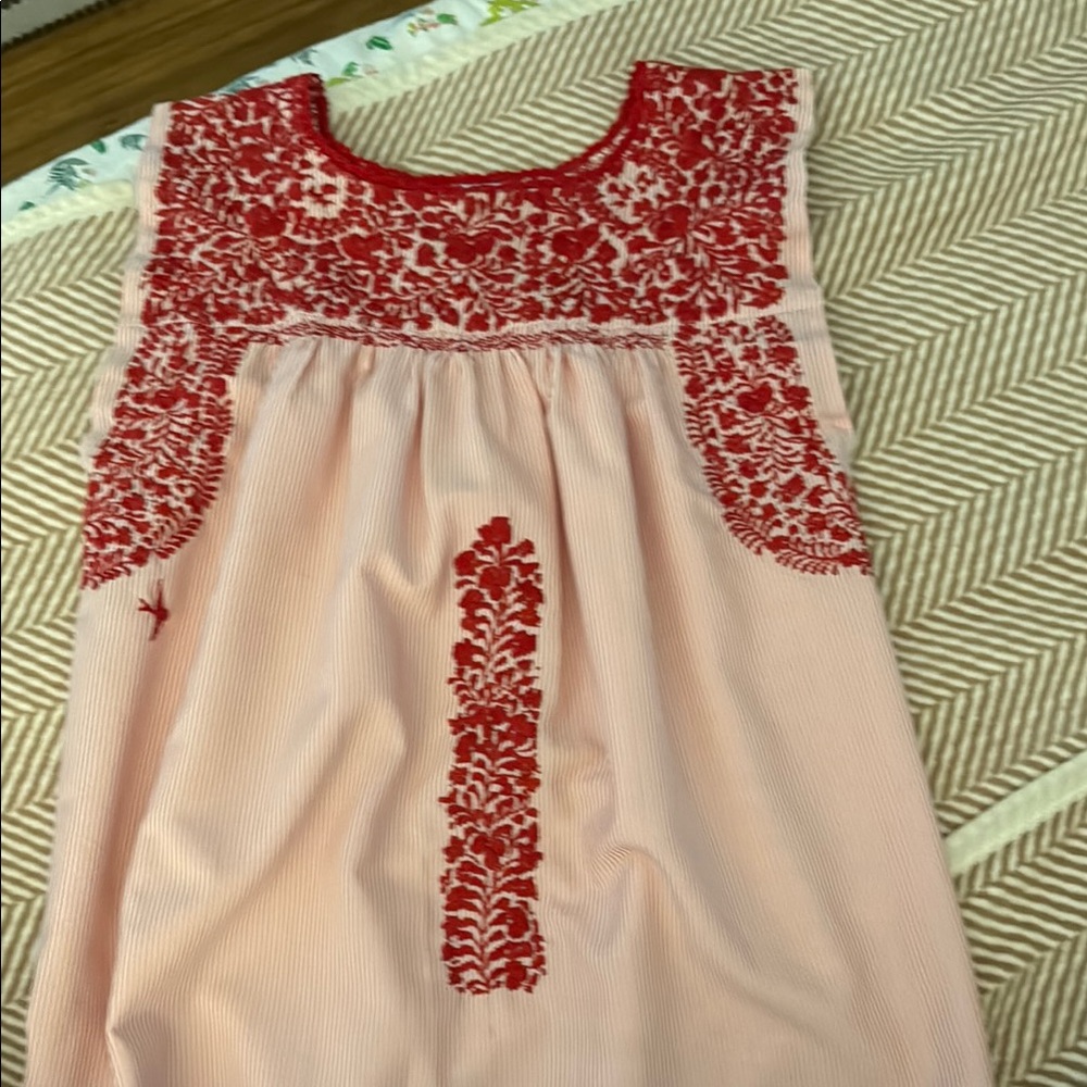 MI GOLONDRINA red striped embroidered blouse